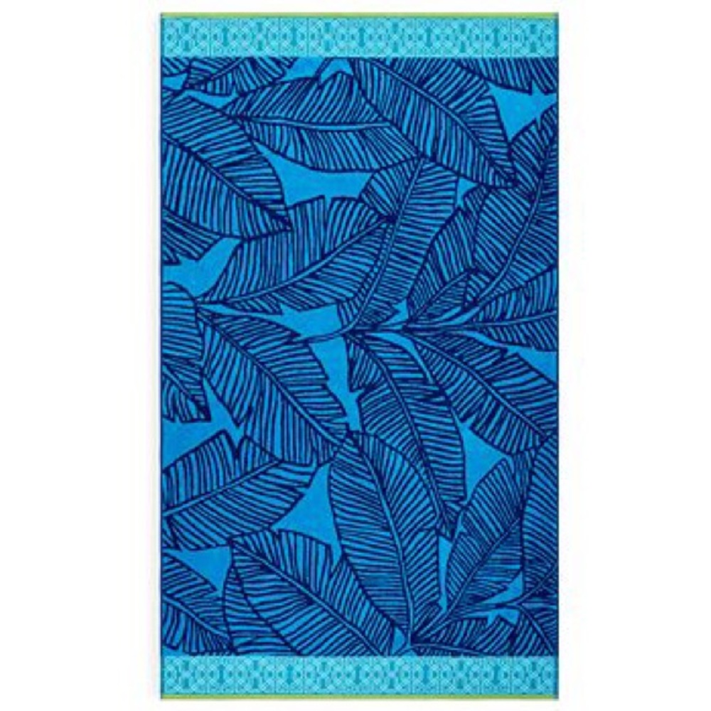 Sky Cotton Tropical Leaf Beach Towel